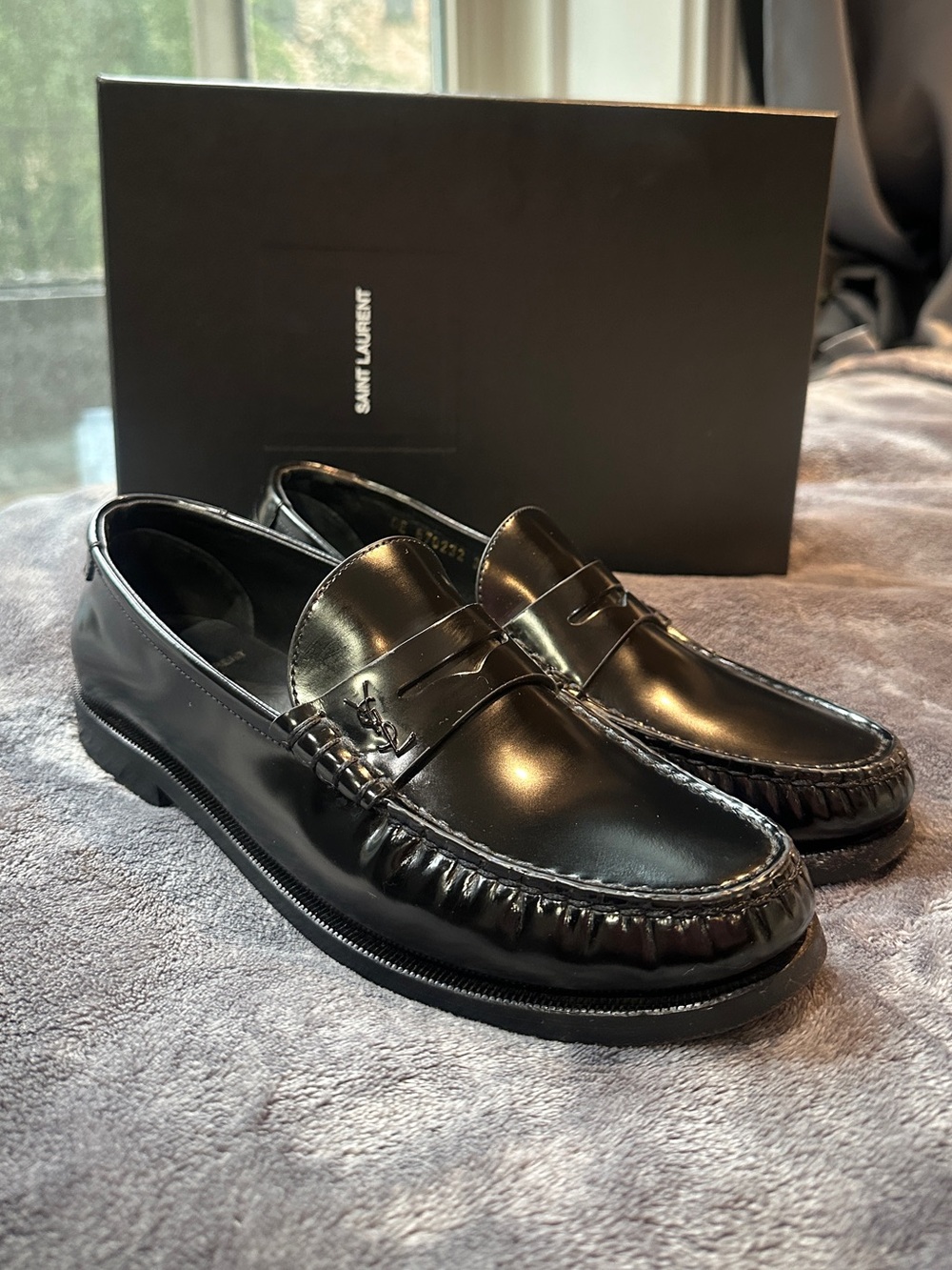 Saint Laurent YSL Nero Black Leather Loafers  Classic EUC EU 38 / US 7 - 7.5